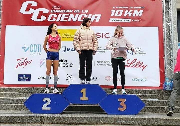 Una imagen del podio femenino de la Carrera de la Ciencia 2026 / Foto: Juanfran de la Cruz